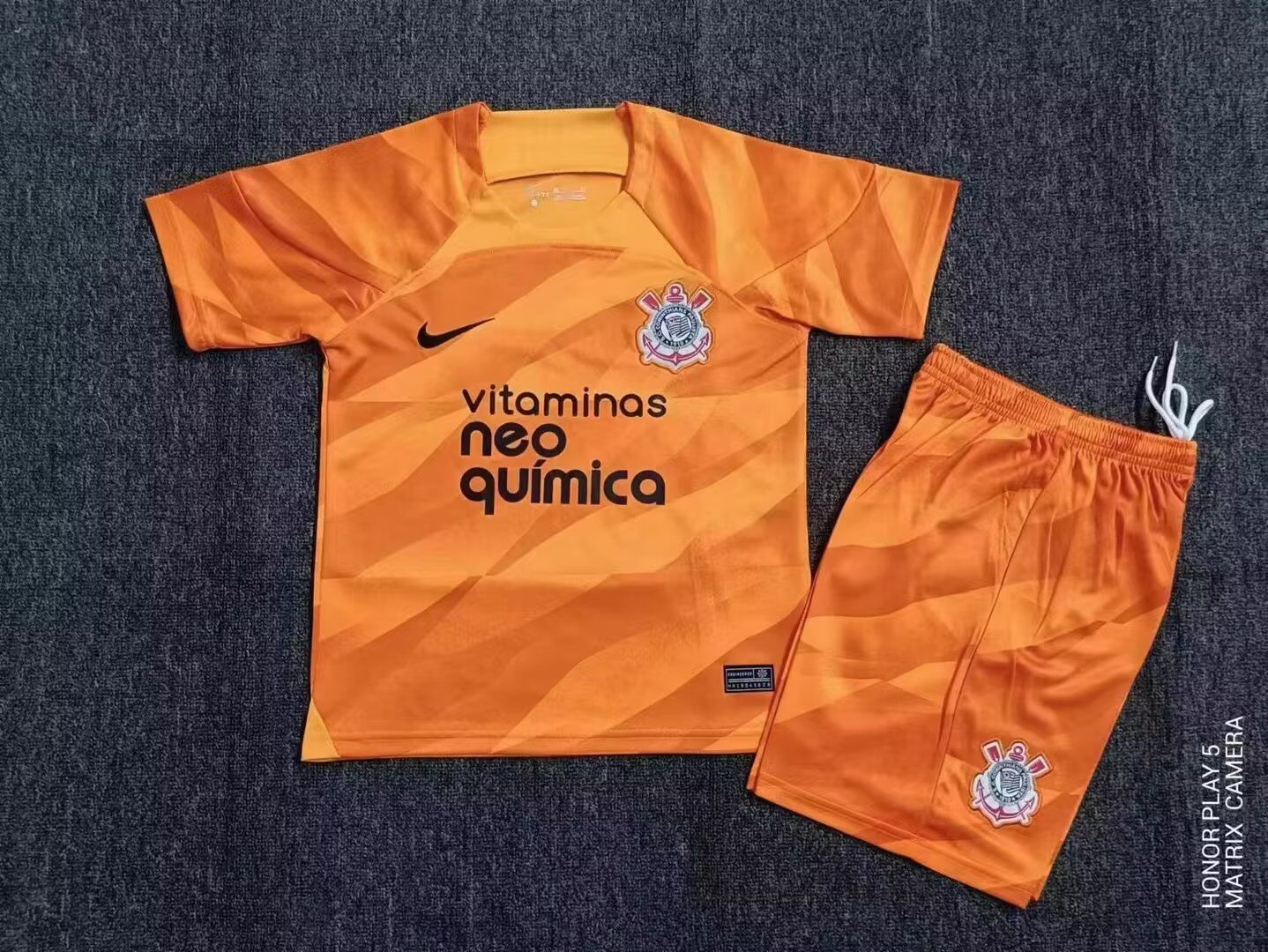 Kids-Corinthians 23/24 GK Orange Soccer Jersey